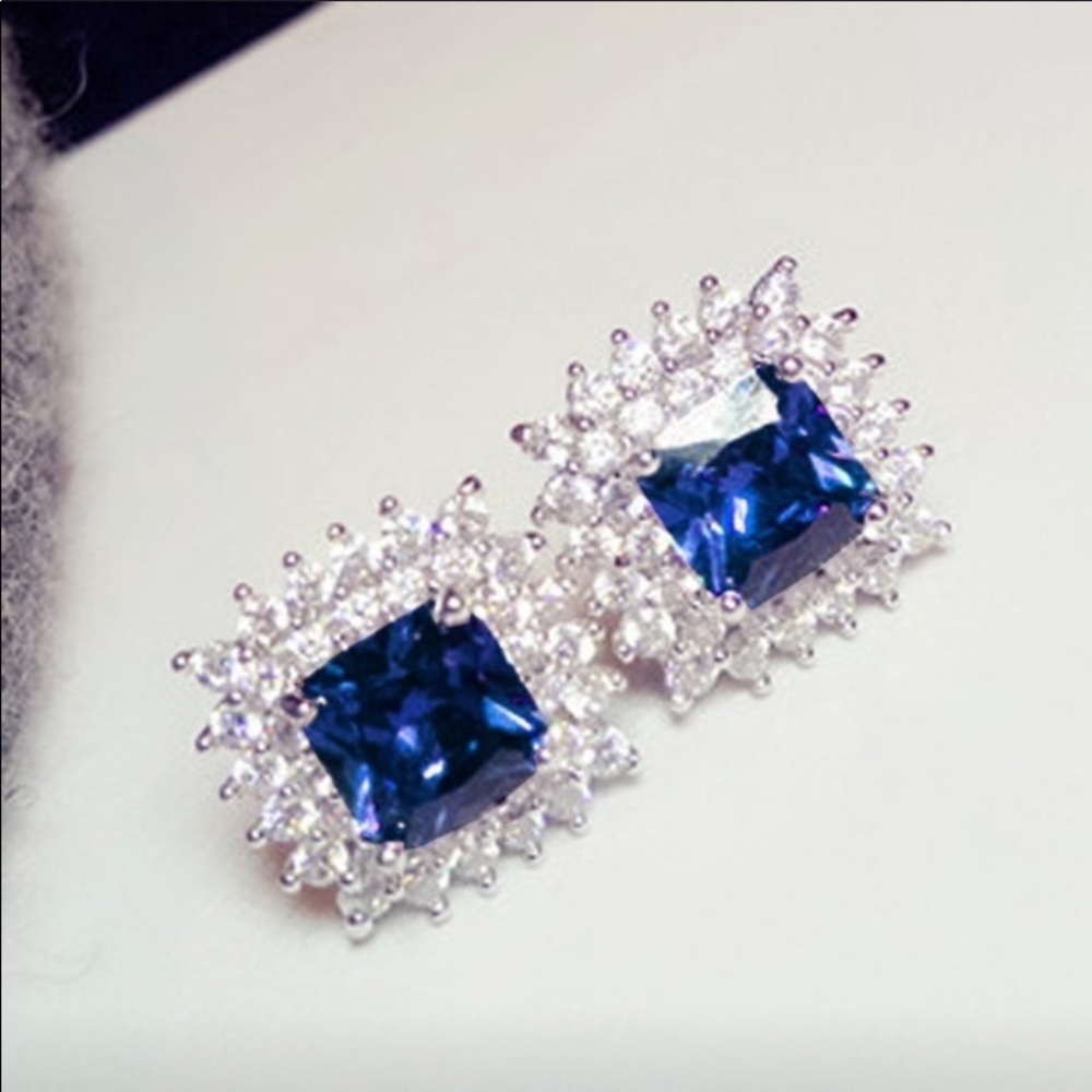 Farah Jewelry Blue and Silver Earrings